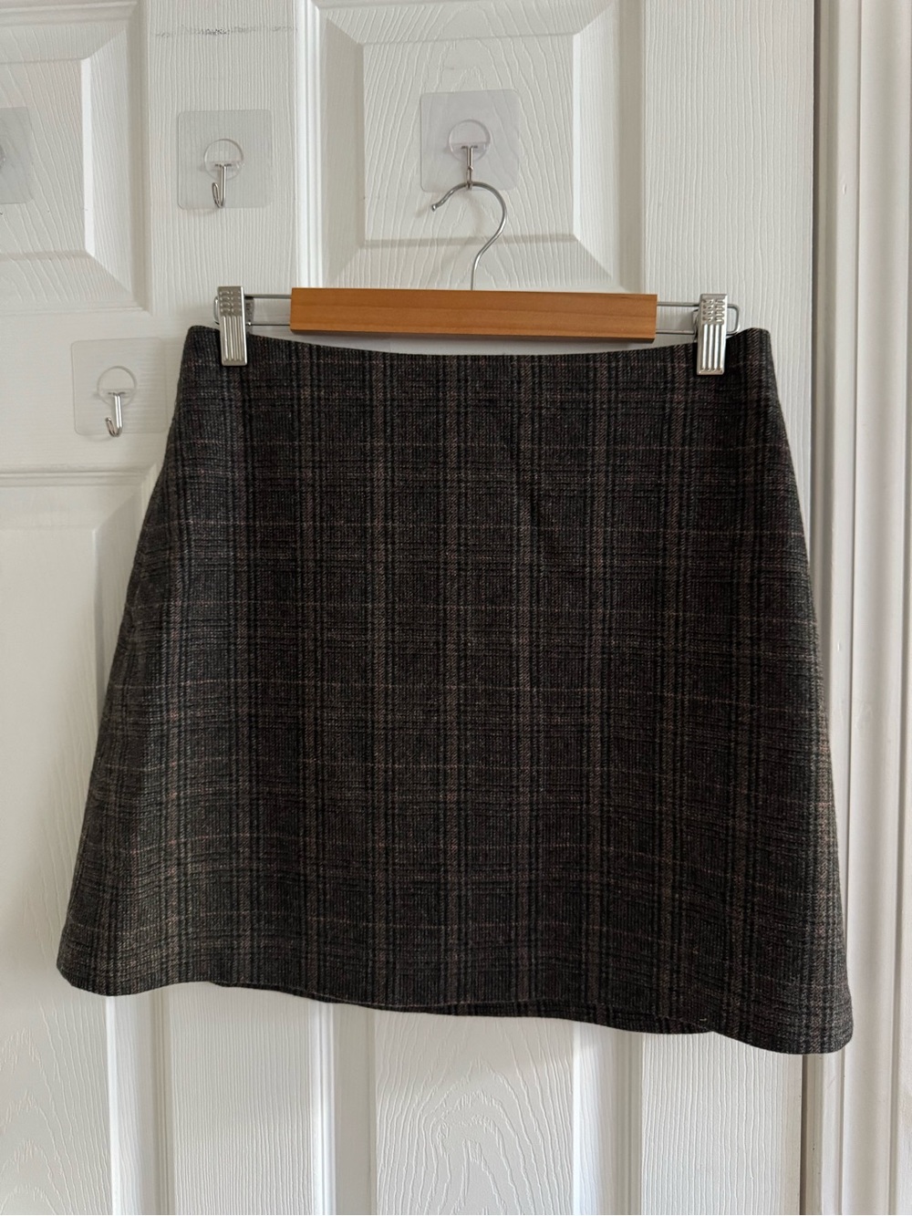 WILFRED Wool Cashmere Plaid Mini Skirt 10